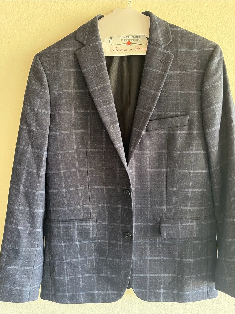 Reaction Kenneth Cole Gray Windowpane Sport Coat